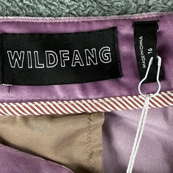 Wildfang Pants Womens 16 Purple Empower Velvet Slim Crop Stretch Trousers New - Picture 6 of 13